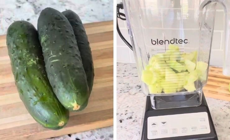 Peel and Blend the Cucumbers